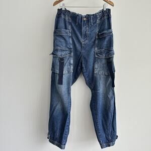 We The Free Blue Cargo Joggers